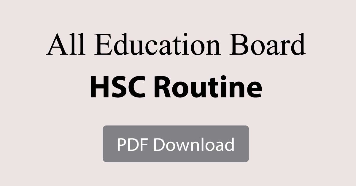 HSC Routine 2024 PDF Download All Education Board Result News 24