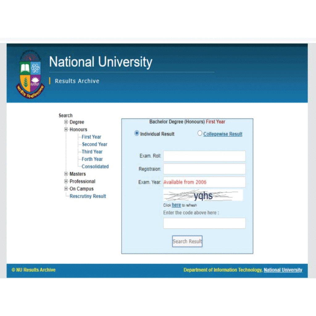 NU Honours 1st Year Result
