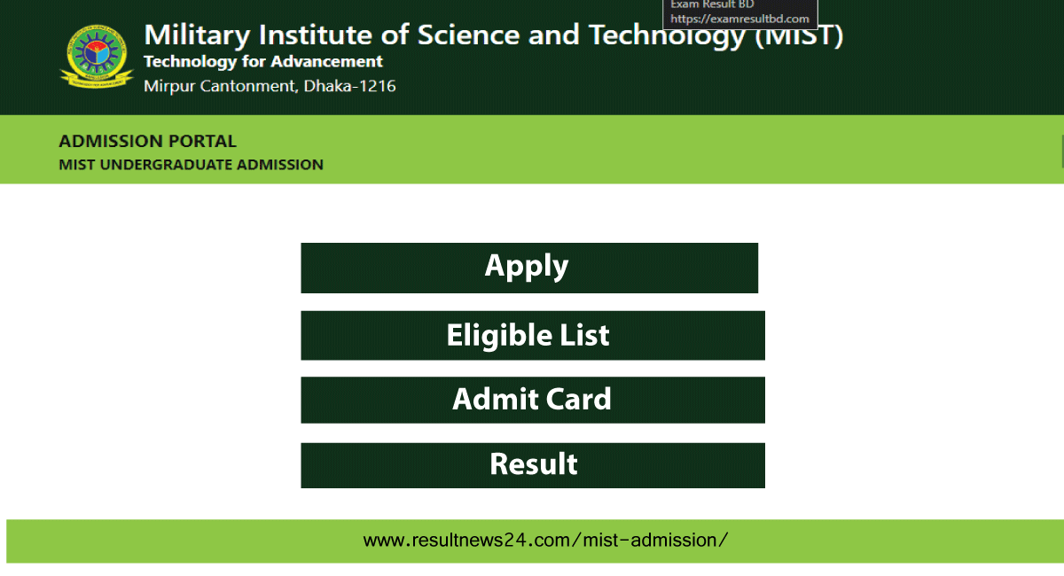 mist admission circular and result