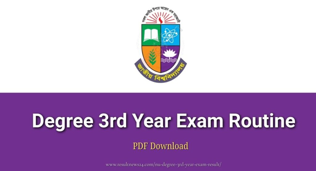 NU Degree 3rd Year Exam Routine 2025 - (নতুন রুটিন প্রকাশ)