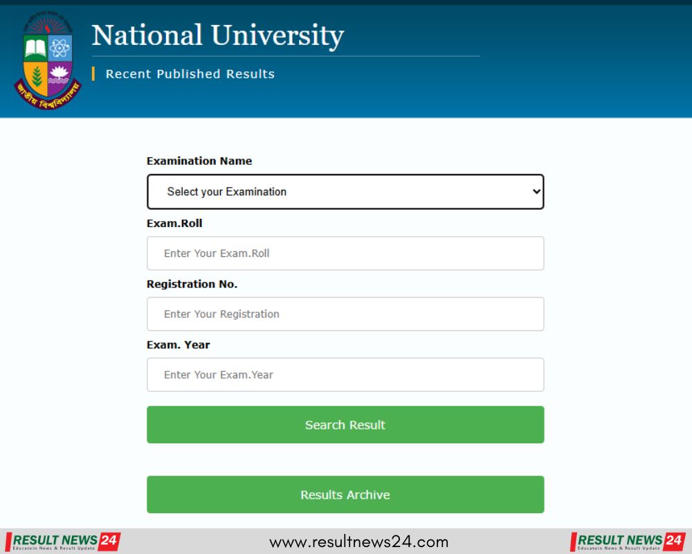 nu result 4th year login -www.nu.ac.bd/results